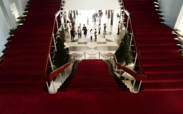 Red carpet stairs within cinema