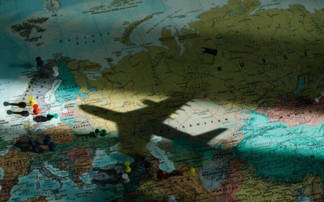 Lėktuvo šešėlis Europos žemėlapyje